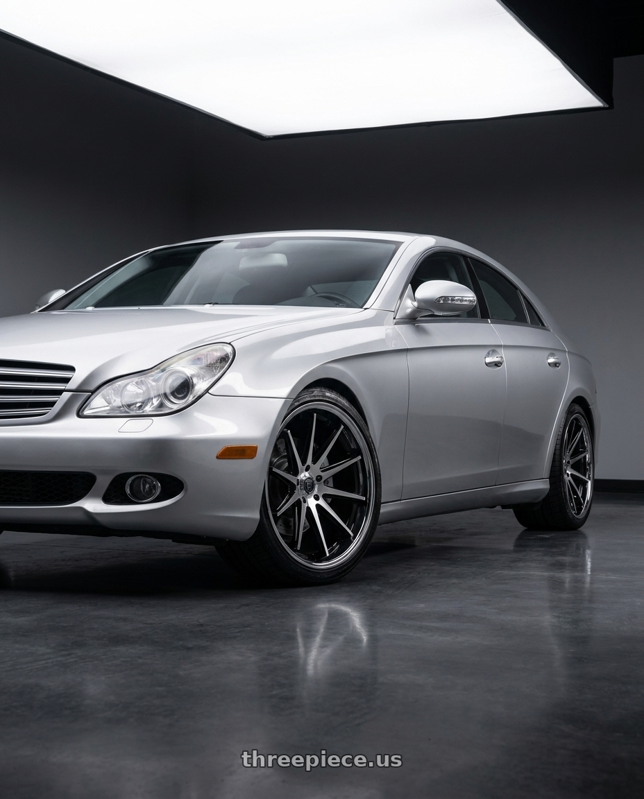 2008 Mercedes benz cls550 with Rohana RFC10 5x112 20x10+22 Machine Black/Chrome Lip wheels