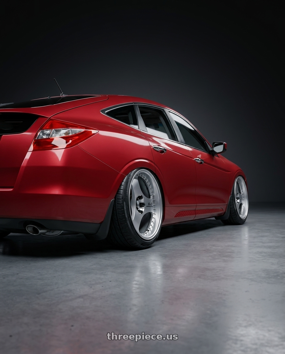 2010 Honda crosstour with Advan Racing ONI2 PROGRESSIVE 5x114.3 20x9.0 +39 MACHINING & DIAMOND CUT wheels rear three quarter view extreme stretch tires