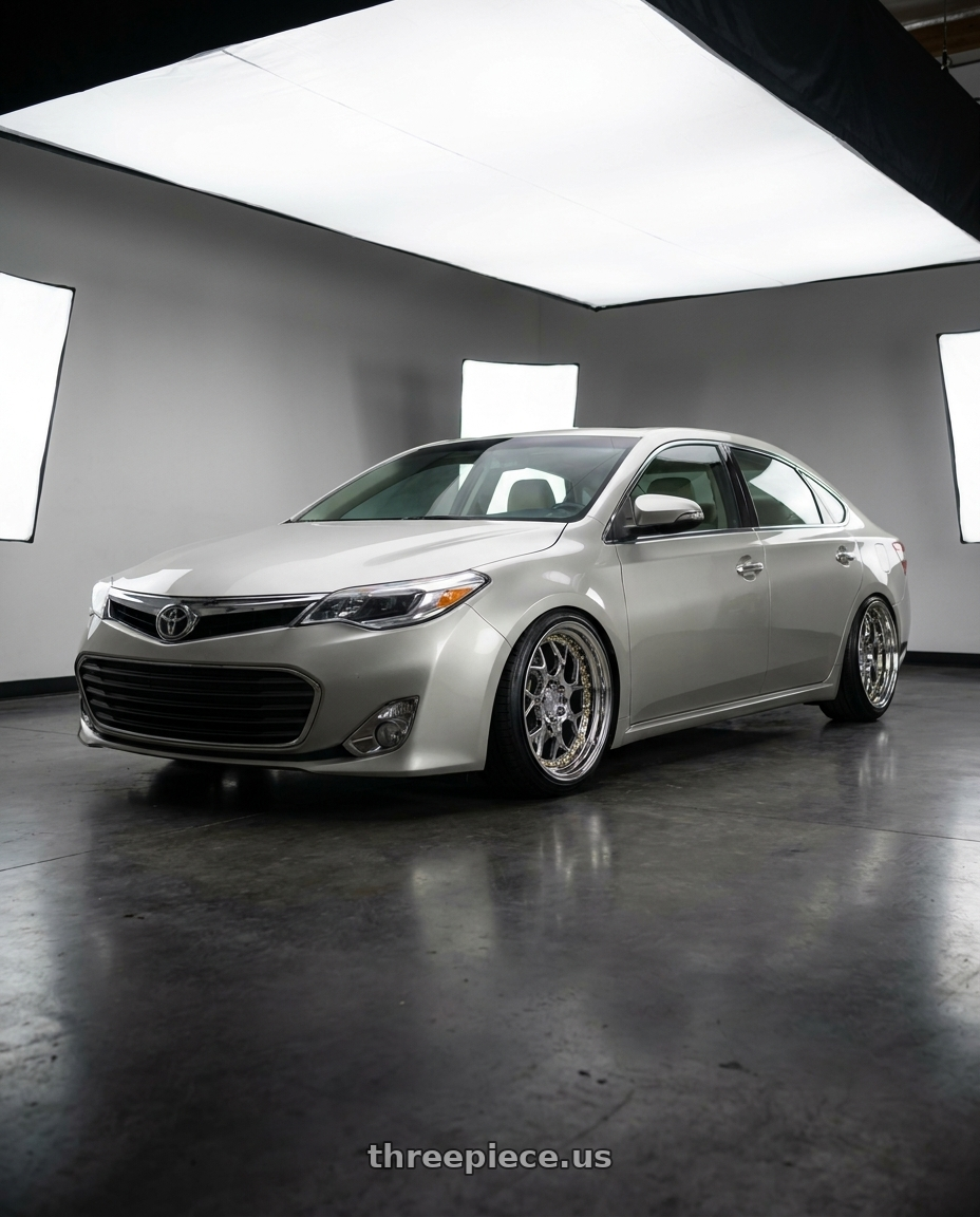 2013 toyota avalon with Aodhan DS01 5x114.3 18x8.5+35 Vacuum Chrome W/ Gold Rivets wheels