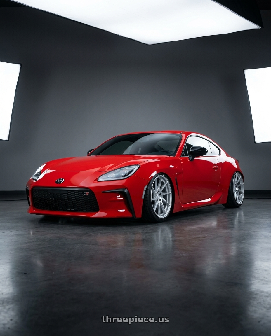 2024 Toyota GR86 with Aodhan AH09 5x114.3 18x8.5 +35 Gloss Silver Machined Face wheels