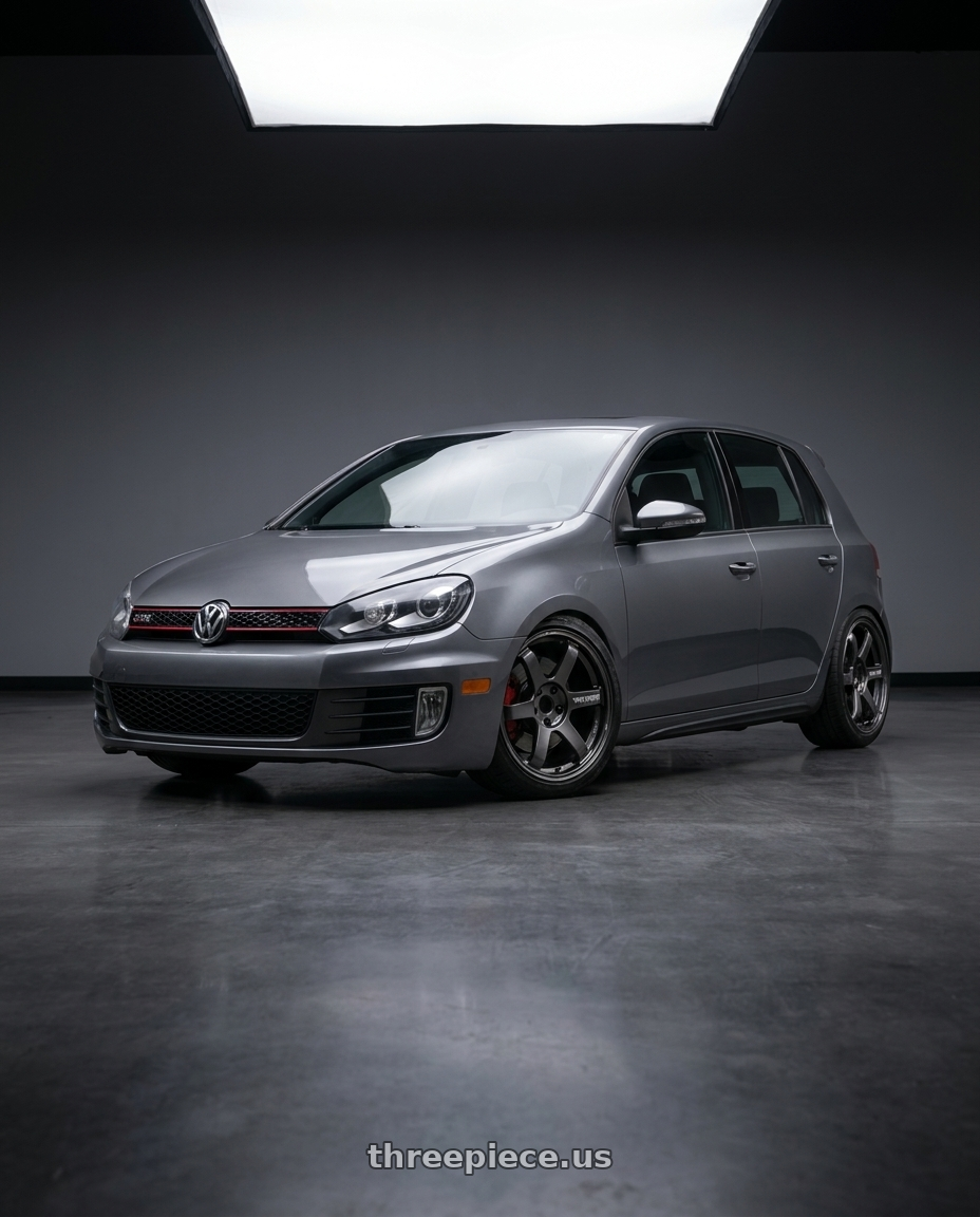 2012 vw gti with Volk Racing TE37 SAGA S-PLUS 5x112 18x8.5 +42 DIAMOND DARK GUNMETAL wheels