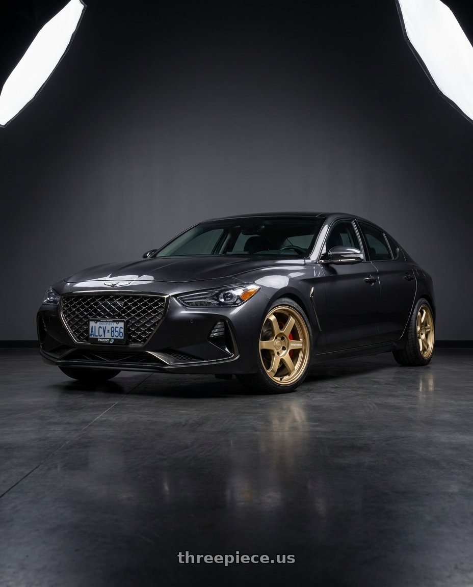 2019 Genesis G70 with Volk Racing TE37 ULTRA M-SPEC 5x120 19x8.5 +36 GOLD wheels