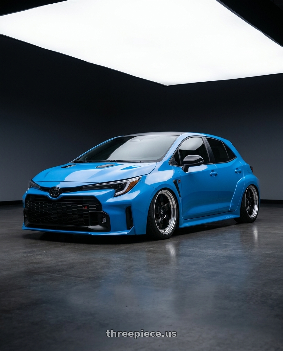 2024 Toyota GR Corolla with Forgestar D5 Drag 5x114.3 18x10 +22 Gloss Black Machined wheels