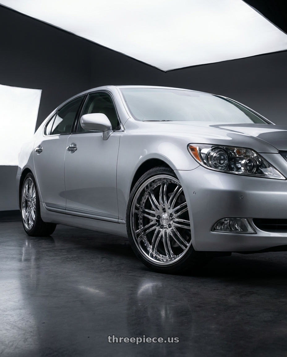 2007 Lexus LS460 with XIX Wheels XIX 23 5x120 20x8.5 +35 CHROME wheels
