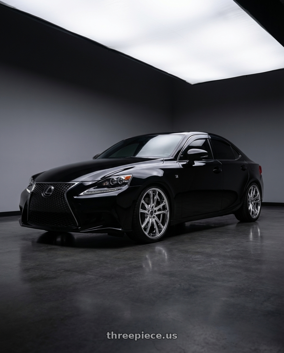 2017 Lexus IS 300 AWD with Asanti Black ABL-1 PEGASI 5X112 20X10 +35 CHROME wheels