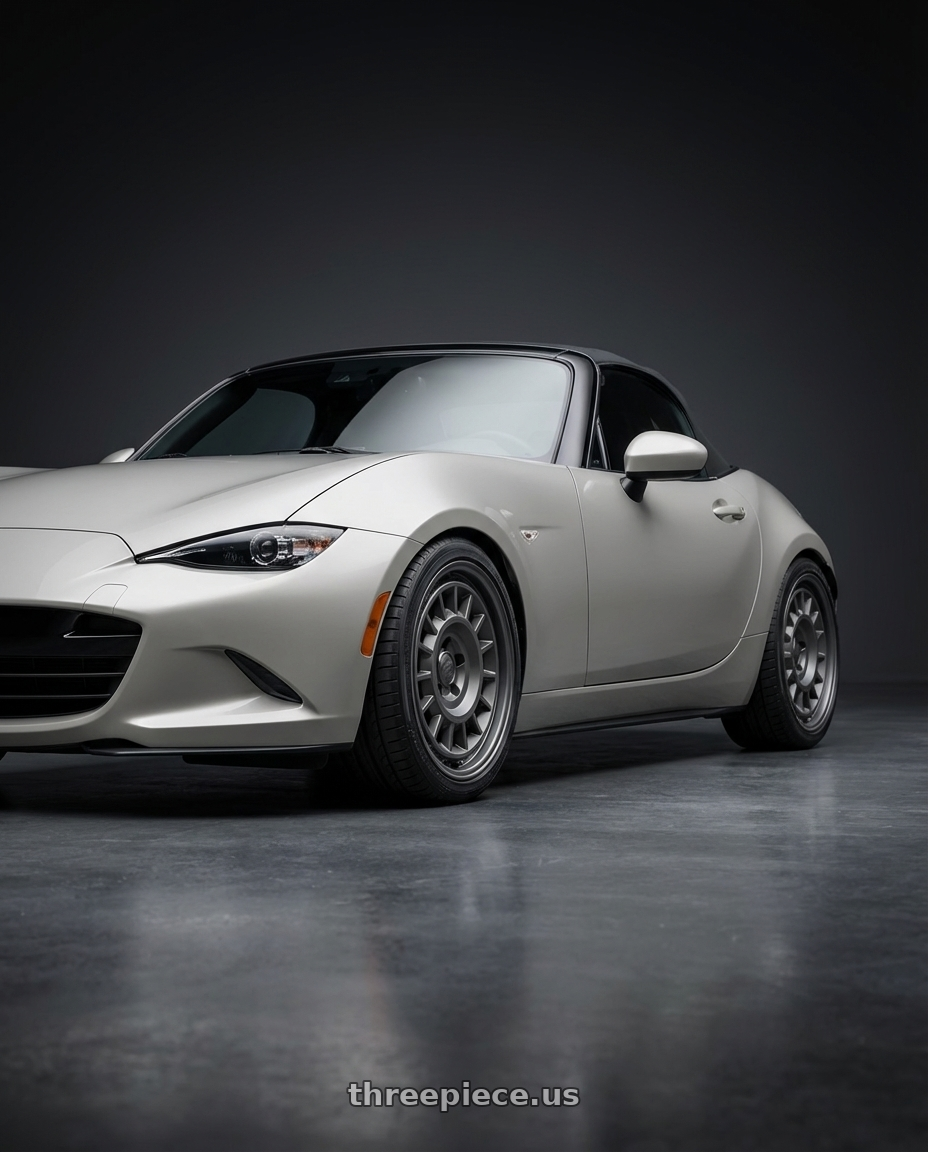 2021 Mazda MX-5 Miata ND with fifteen52 ALPEN MX 5x114.3 17x8 +38 FROSTED GRAPHITE (SATIN GREY) wheels