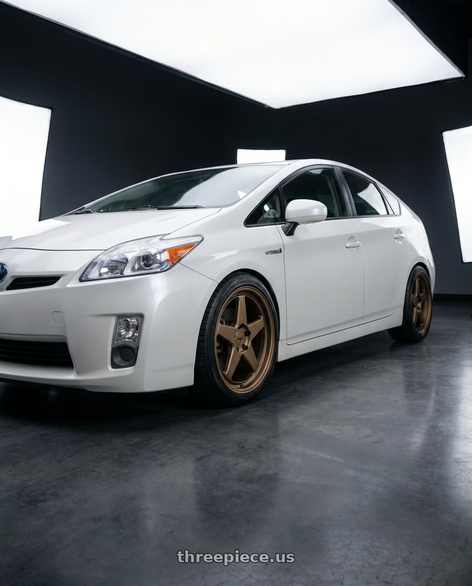 2010 toyota prius with KATANA RACING KR03 5x100 18x8 +40 Matte Bronze wheels