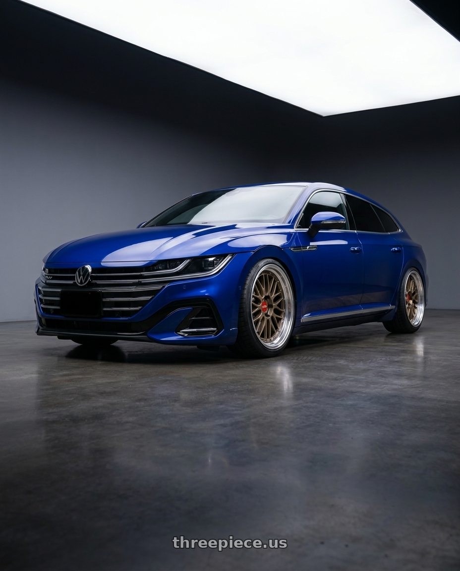 2023 vw Arteon shooting brake Lapiz Blue with BBS LM 5x112 20x10.0+22 Matte Bronze wheels