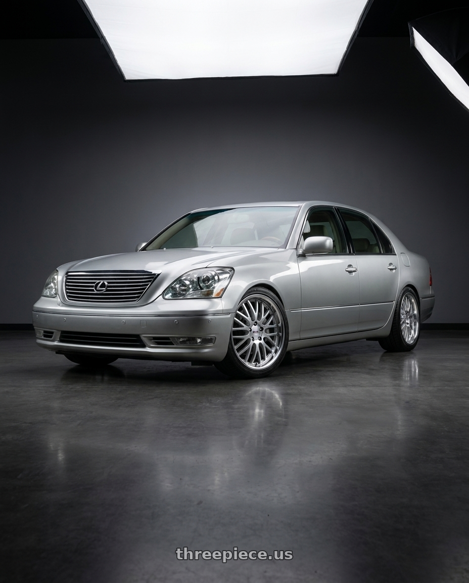 2005 Lexus LS430 Mercury Metallic with Cray MANTA 5X120.65 18X10.5 +65 HYPER SILVER W/ MIRROR CUT LIP wheels