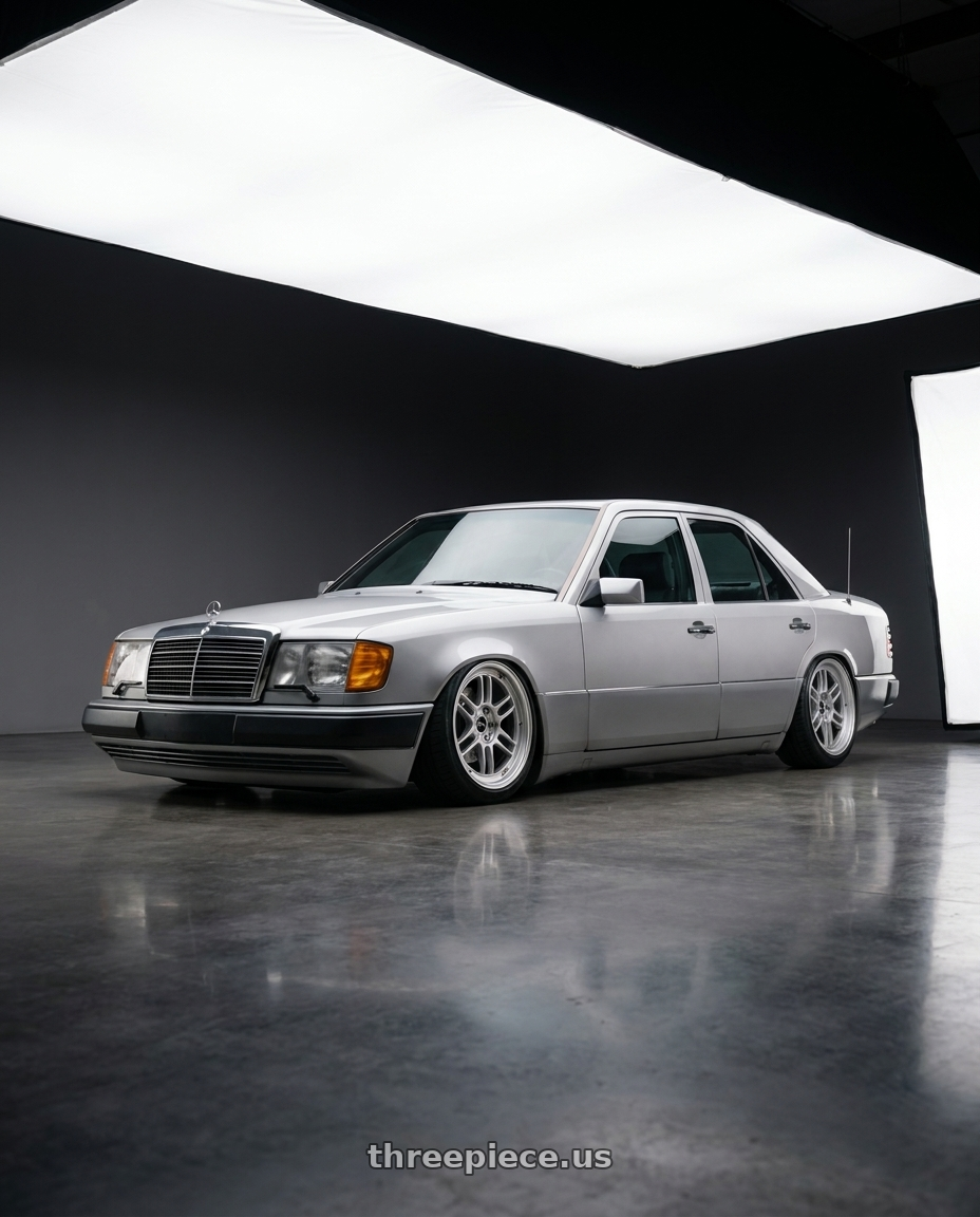 1994 W124 e220 with Enkei RPF1 5x112 18x8+35 Silver wheels