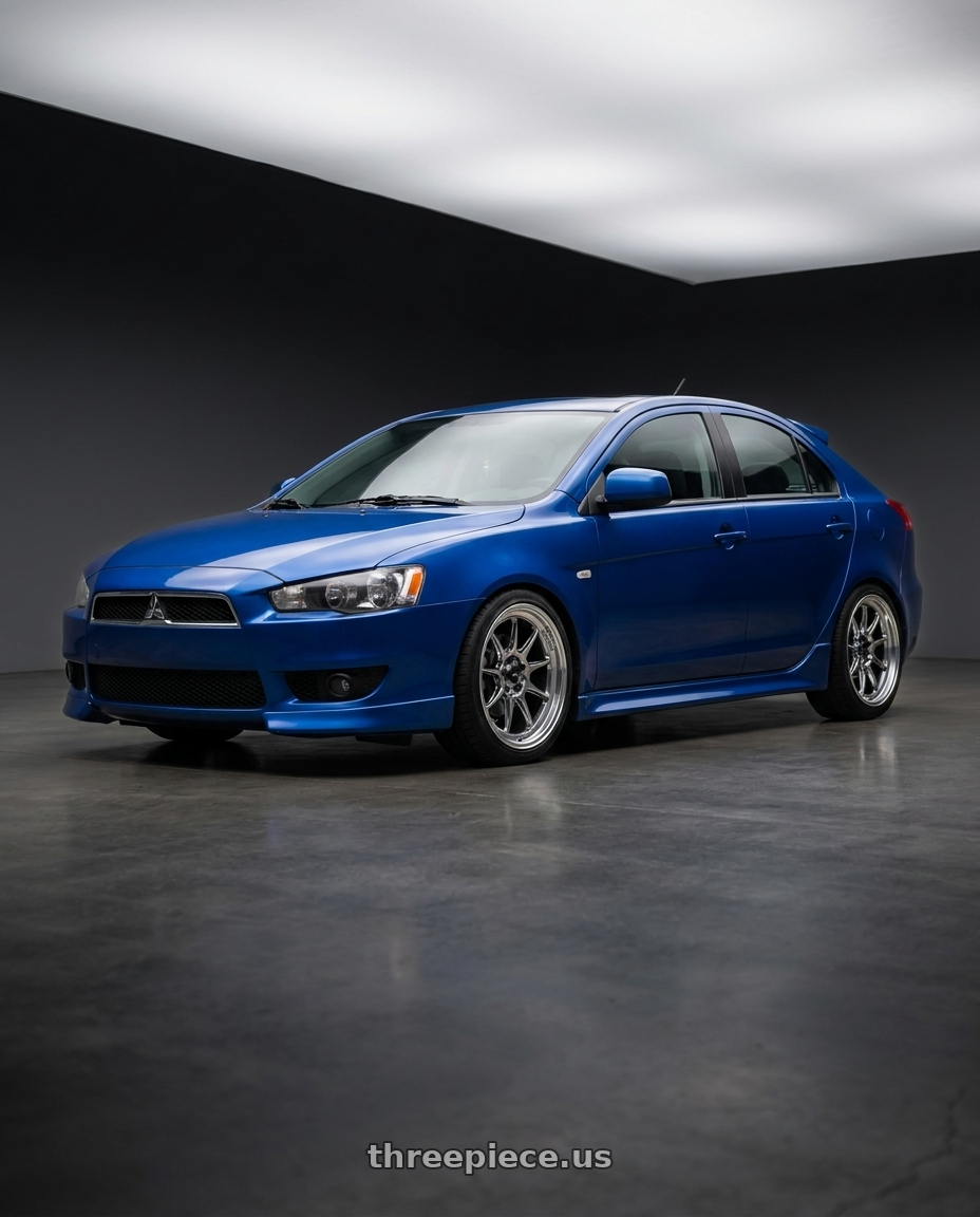 2010 Mitsubishi Lancer Sportback GTS with Konig Countergram 5x114.3 17x8+38 Hyper Chrome / Machined Lip wheels