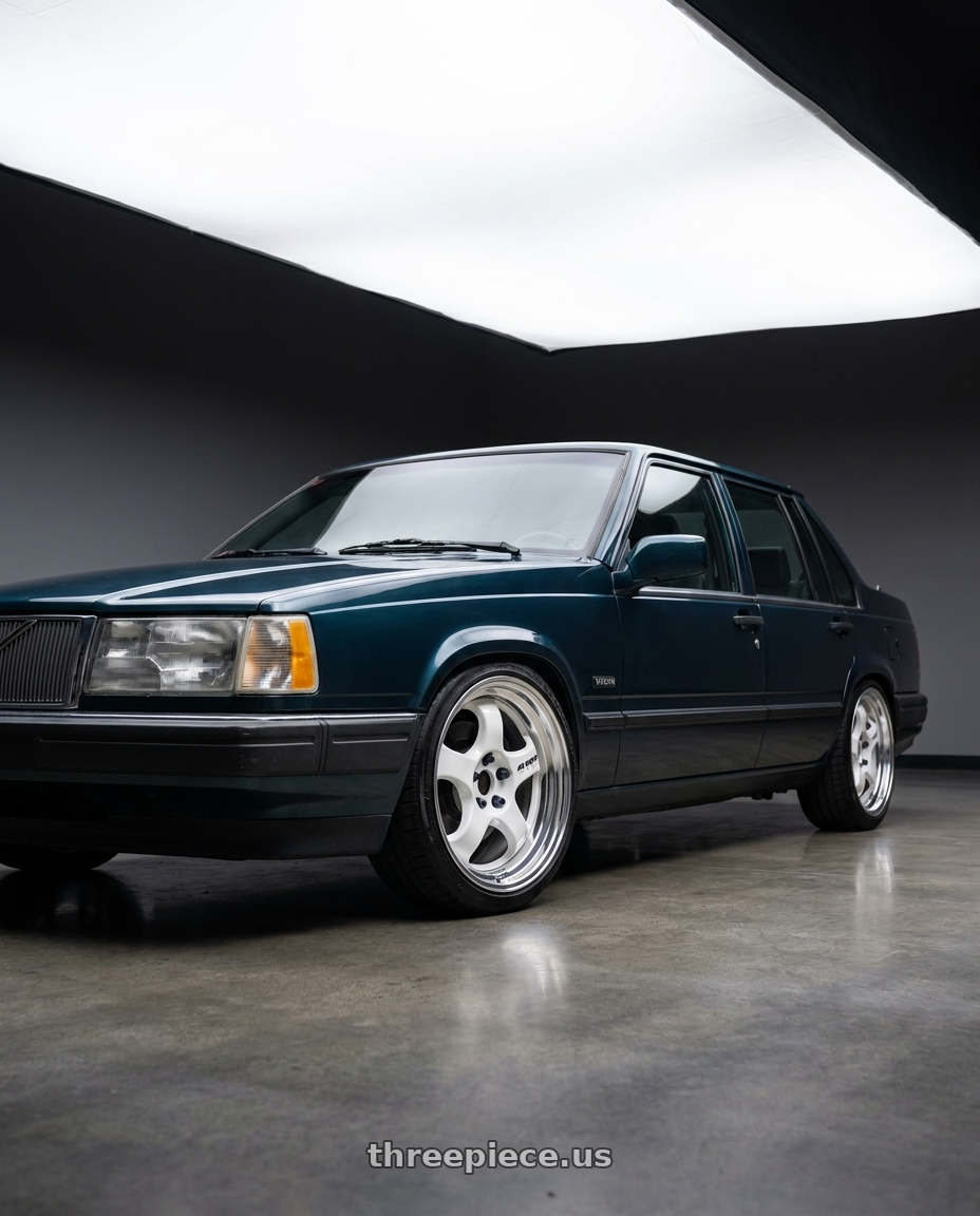 1991 Volvo 940 se with Work Meister S1 2P 5x108 15x7+12 A Disk Black wheels