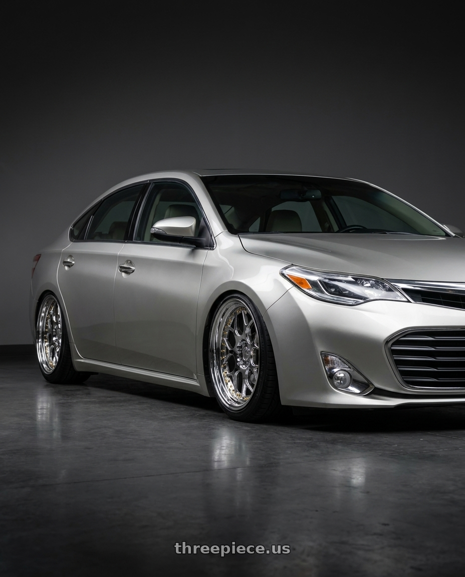 2013 toyota avalon with Aodhan DS01 5x114.3 18x8.5+35 Vacuum Chrome W/ Gold Rivets wheels