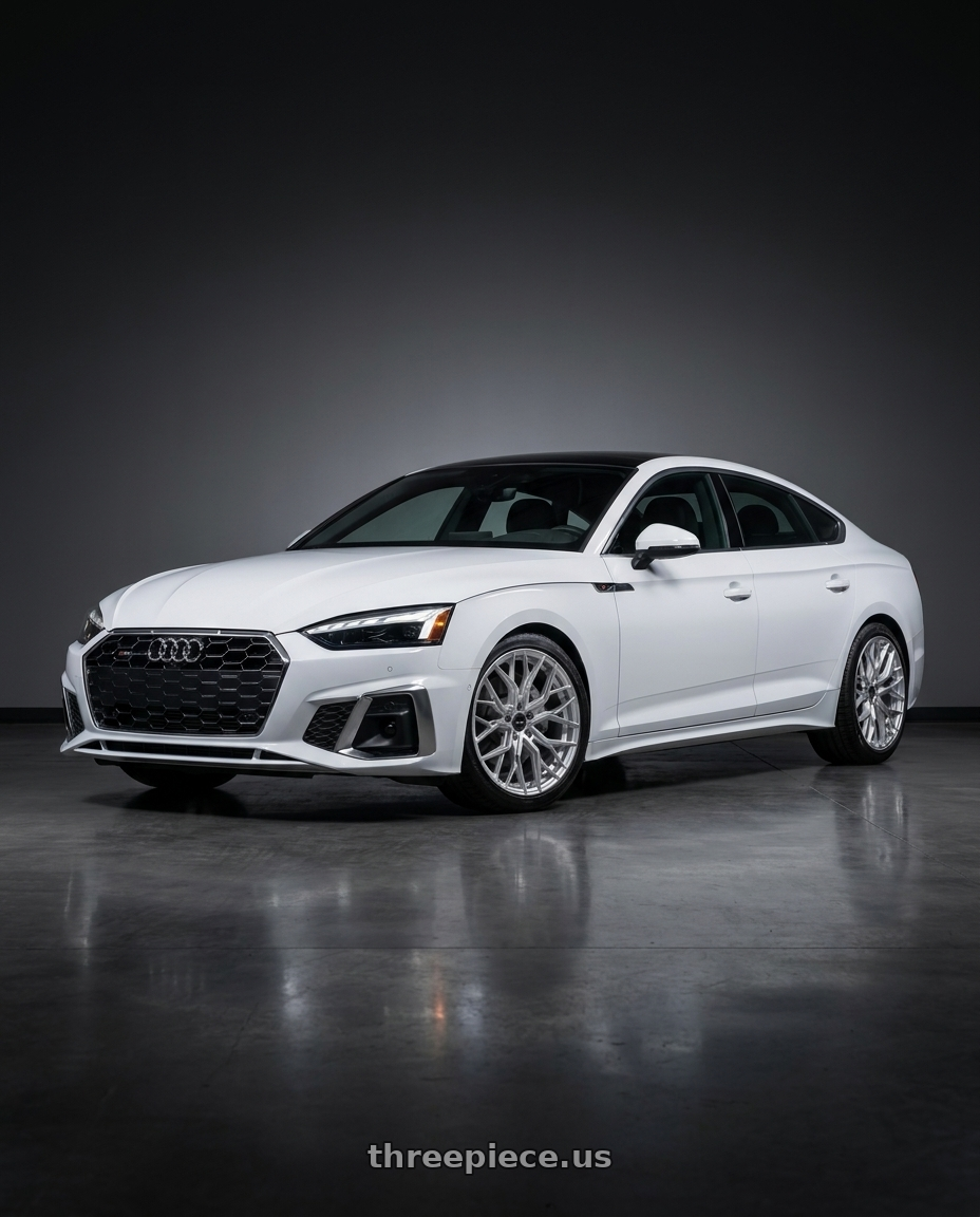 2023 Audi a5 s line with F1R FS3 5x112 19x8.5 +35 Machine Silver wheels