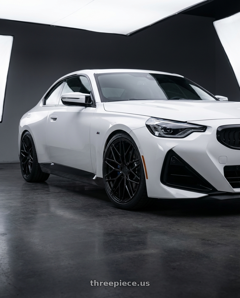 2024 BMW 2 Series G42 with Avant Garde Wheels M520R 5X112 19x9.5 +40 Gloss Black wheels