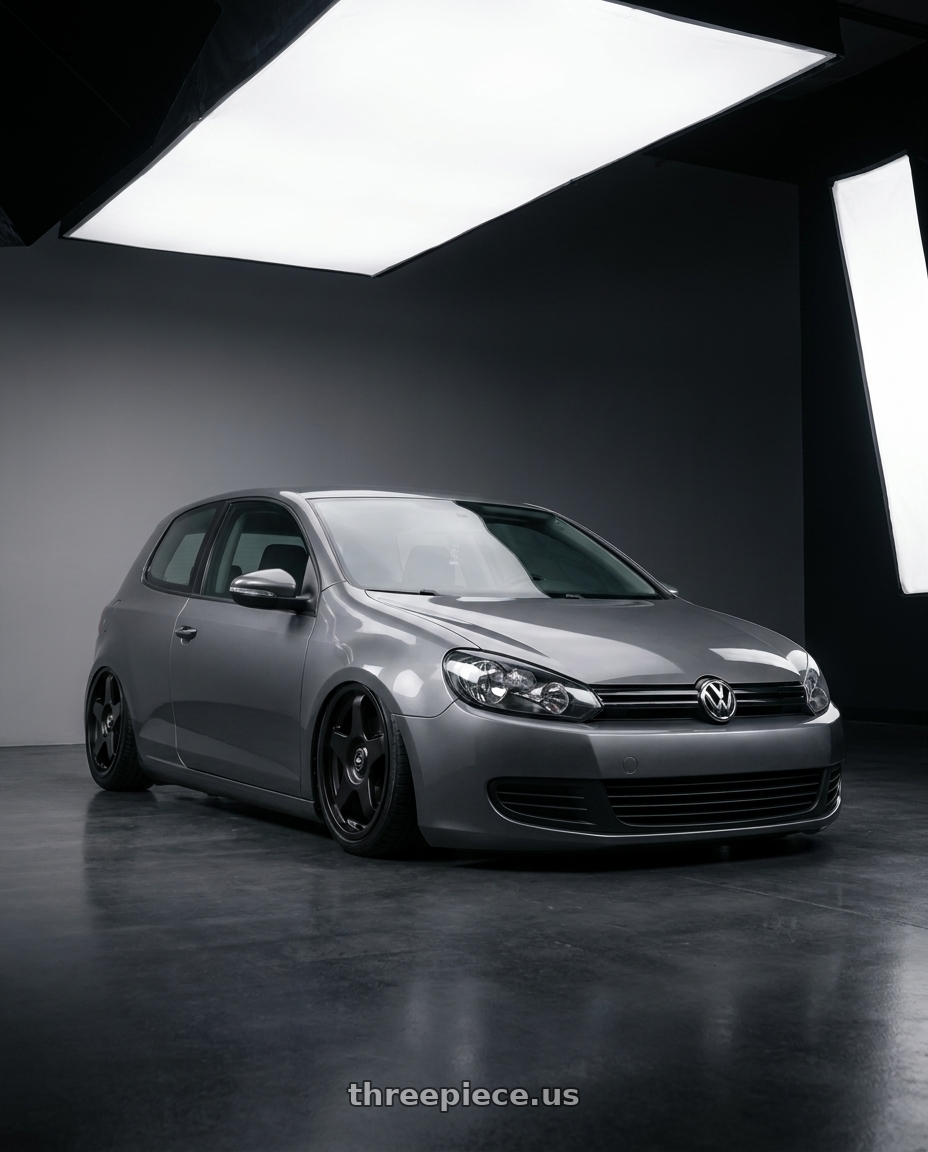 2013 Volkswagen GTI MK6 with fifteen52 CHICANE 5x112 / 5x120 18x8.5 +35 ASPHALT BLACK (SATIN BLACK) wheels