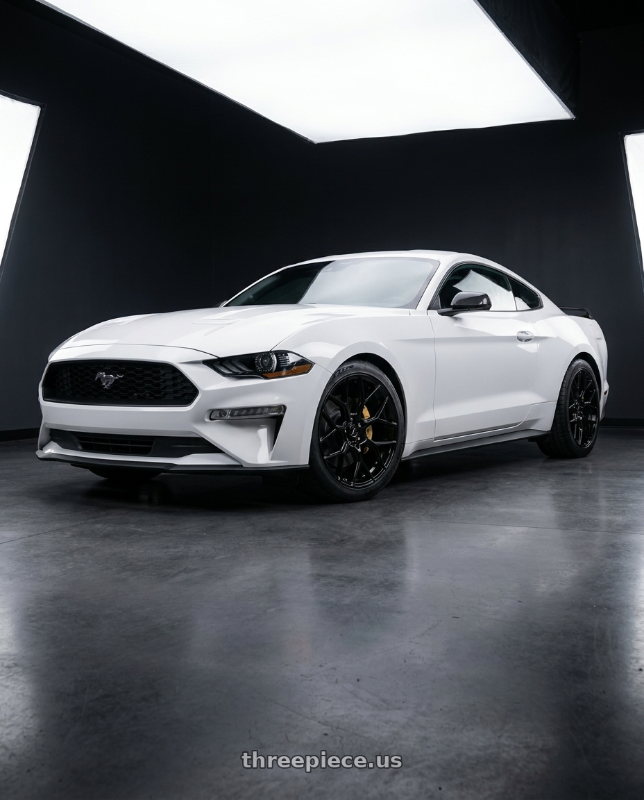 2022 Ford Mustang2.3 with DOLCE PERFORMANCE PISTA 5x114.3 18x8.5 +35 Gloss Black wheels