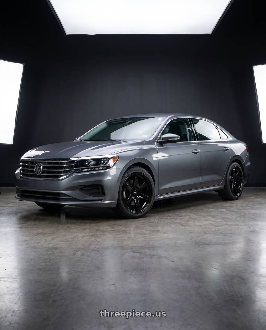 2020 vw passat with F1R F106 5x108 18x8.5 +38 Gloss Black wheels