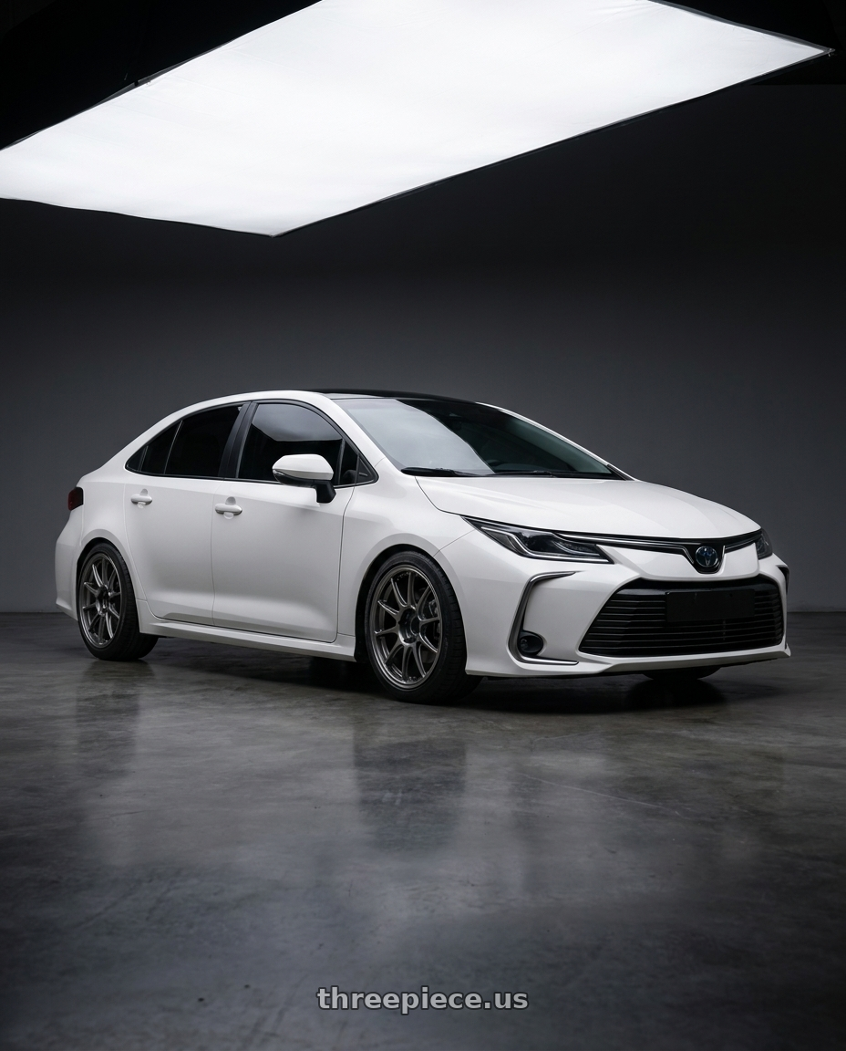 2022 Toyota altis white with WedsSport TC105X 4x100 17x7.5+38 EJ Titan Face: F wheels
