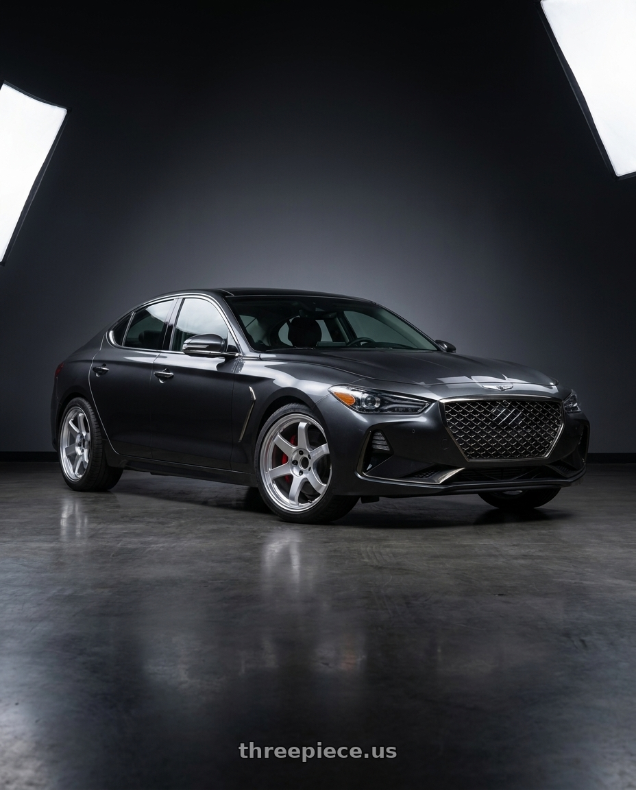 2019 Genesis G70 with Volk Racing TE37 ULTRA M-SPEC 5x114.3 19x9.5 +22 DIAMOND SILVER wheels