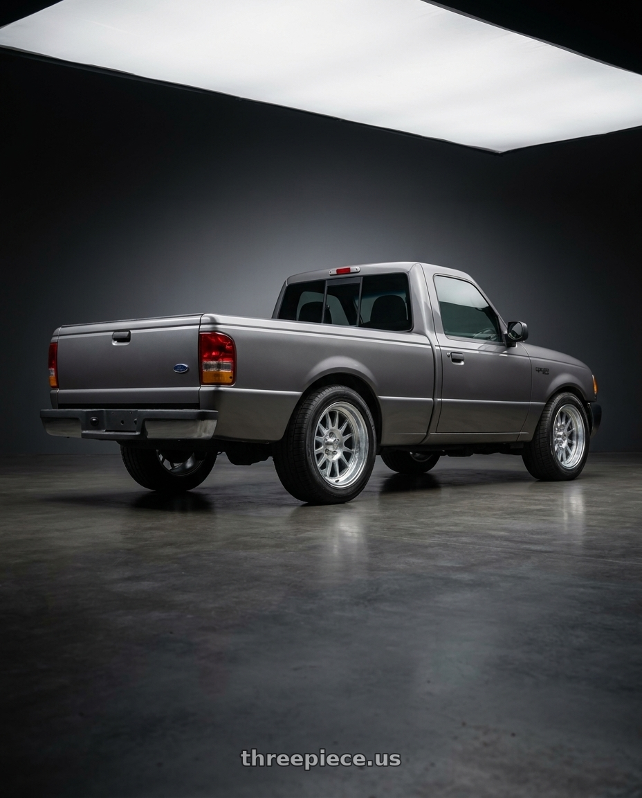 2000 ford ranger ev with Pacer Trailer 28GA Galvanized Spoke Trailer 5x114.3 15x6 +0 Galvanized wheels rear three quarter view square tires