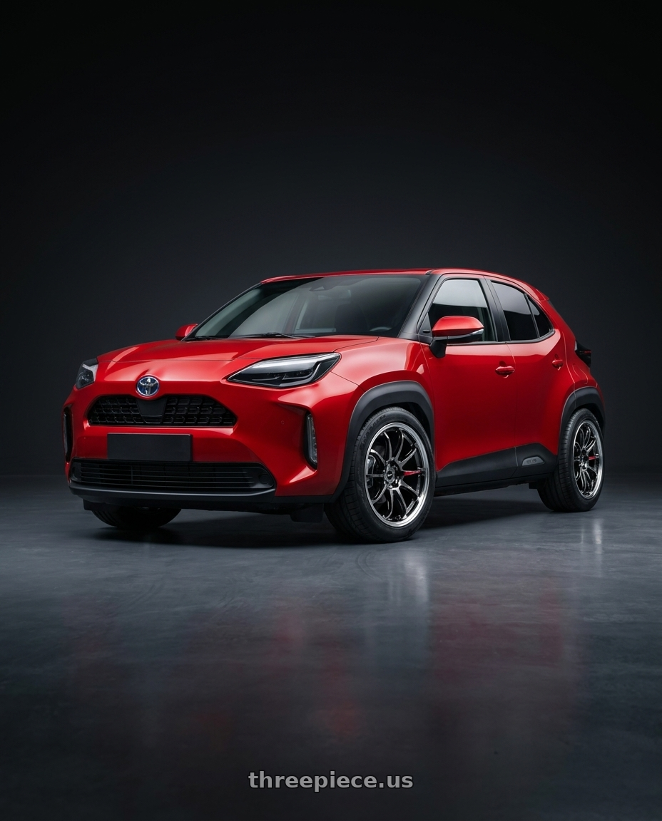 2022 Toyota Yaris Cross with Work Emotion Zr10 5x100 18x8.5 +32 Glim Black Diamond Rim cut wheels