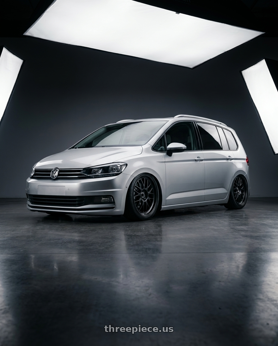 2017 Vw Touran with fifteen52 HOLESHOT 5x112 19x8.5 +45 ASPHALT BLACK (SATIN BLACK) wheels