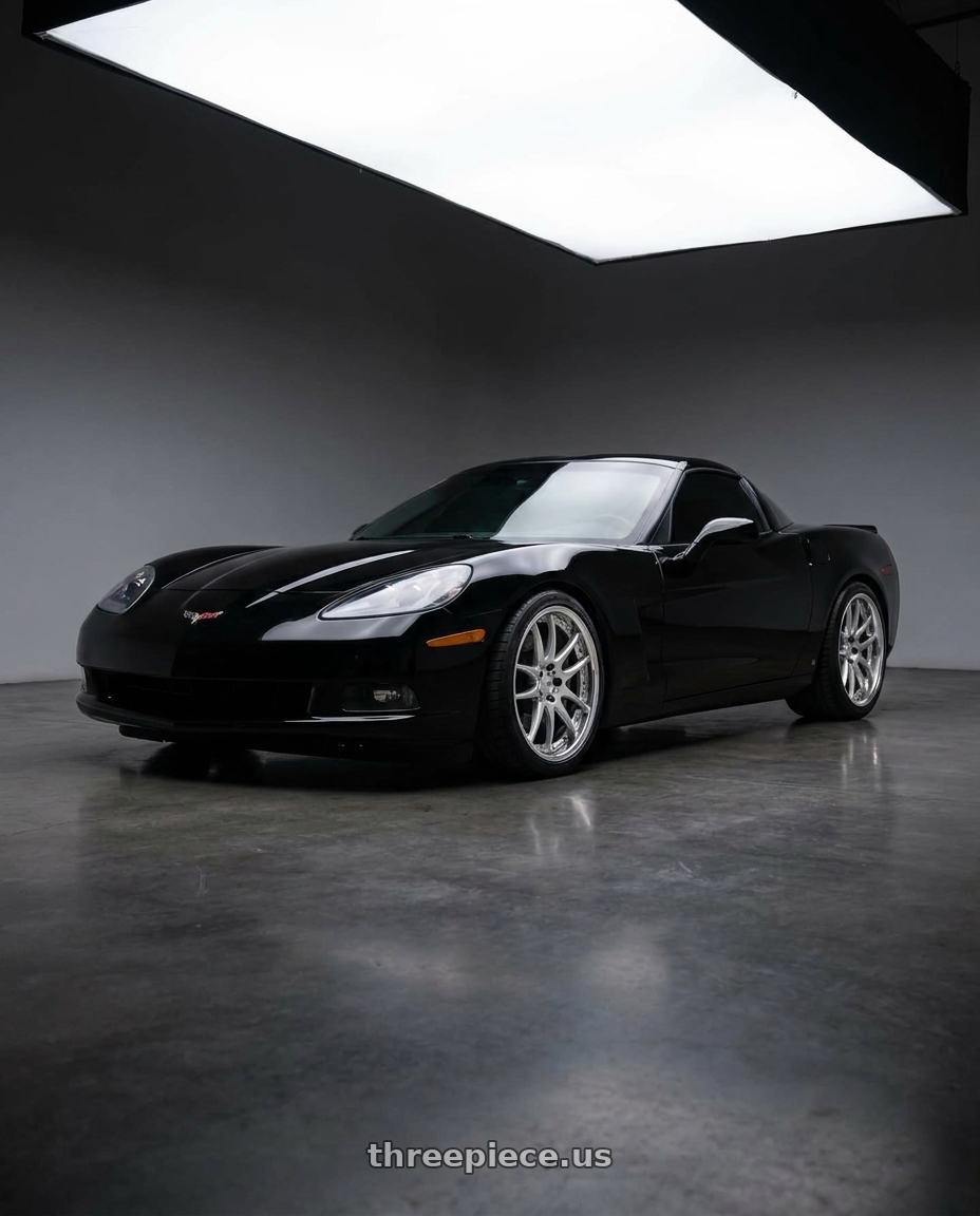 2007 chevy corvette with Work Emotion Cr 3P 5x120.65 20x10+63 L Disk Burning Silver wheels