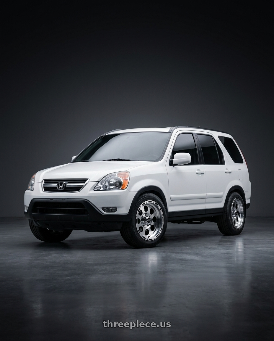 2004 Honda CR-V fitted with Scale 4X4 S52 6x139.7 15x10 -46 Glossy Black w/Machined Face $202.5 wheels