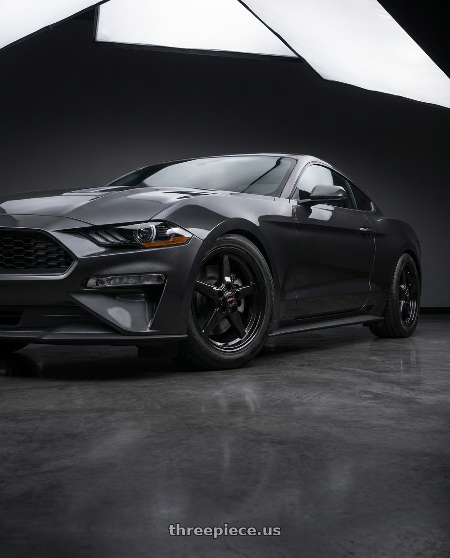 2019 Ford Mustang with Race Star 92 Drag Star 5x114.3 17x10.5 +47 Black wheels