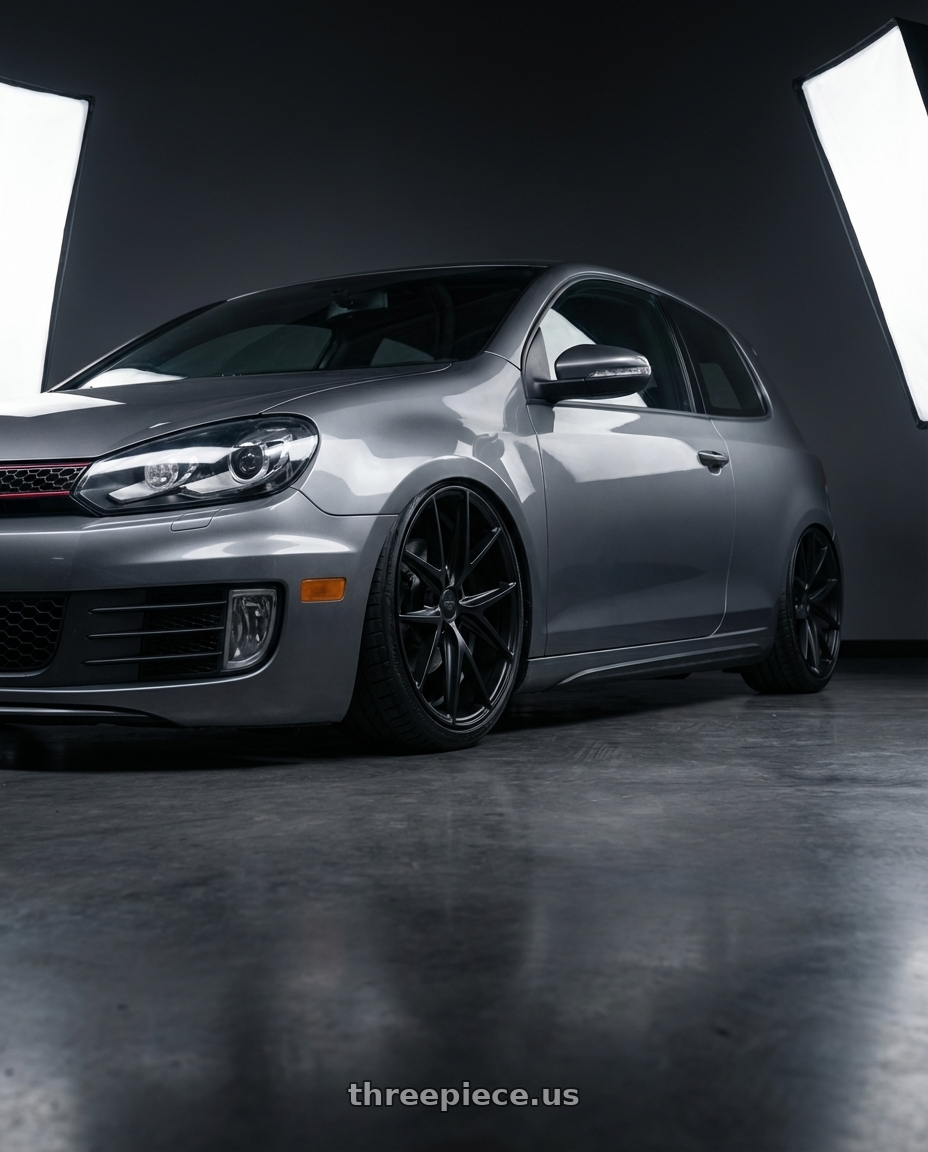 2013 Volkswagen GTI MK6 with Niche 1PC M117 MISANO 5X112 18X8 +30 MATTE BLACK wheels