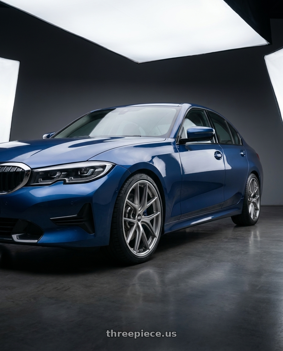 2021 BMW G20 3 Series with BBS CI-R 5x112 19x8 +44 Platinum Silver Polished Rim Protector wheels