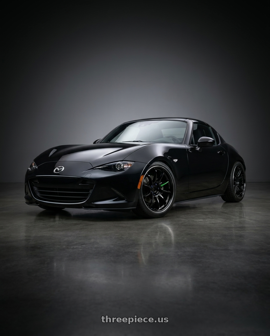 2018 Mazda Mx-5 with Work Emotion Zr10 5x100 17x8 +35 Black Diamond Lip Cut wheels