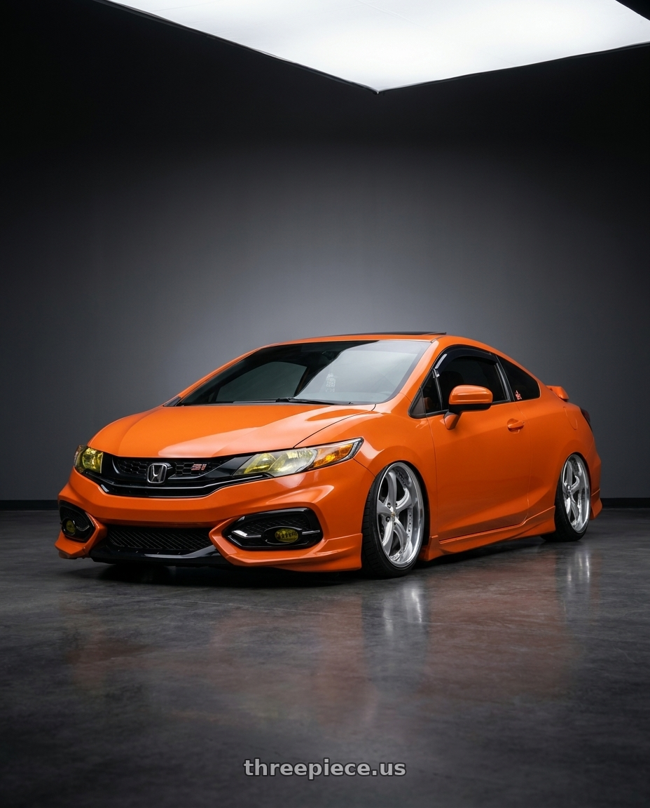 2015 honda civic si coupe with Work Wheels VS-KF 5x114.3 18x8.5+35 Light Grey Silver L Disk FULL REVERSE wheels