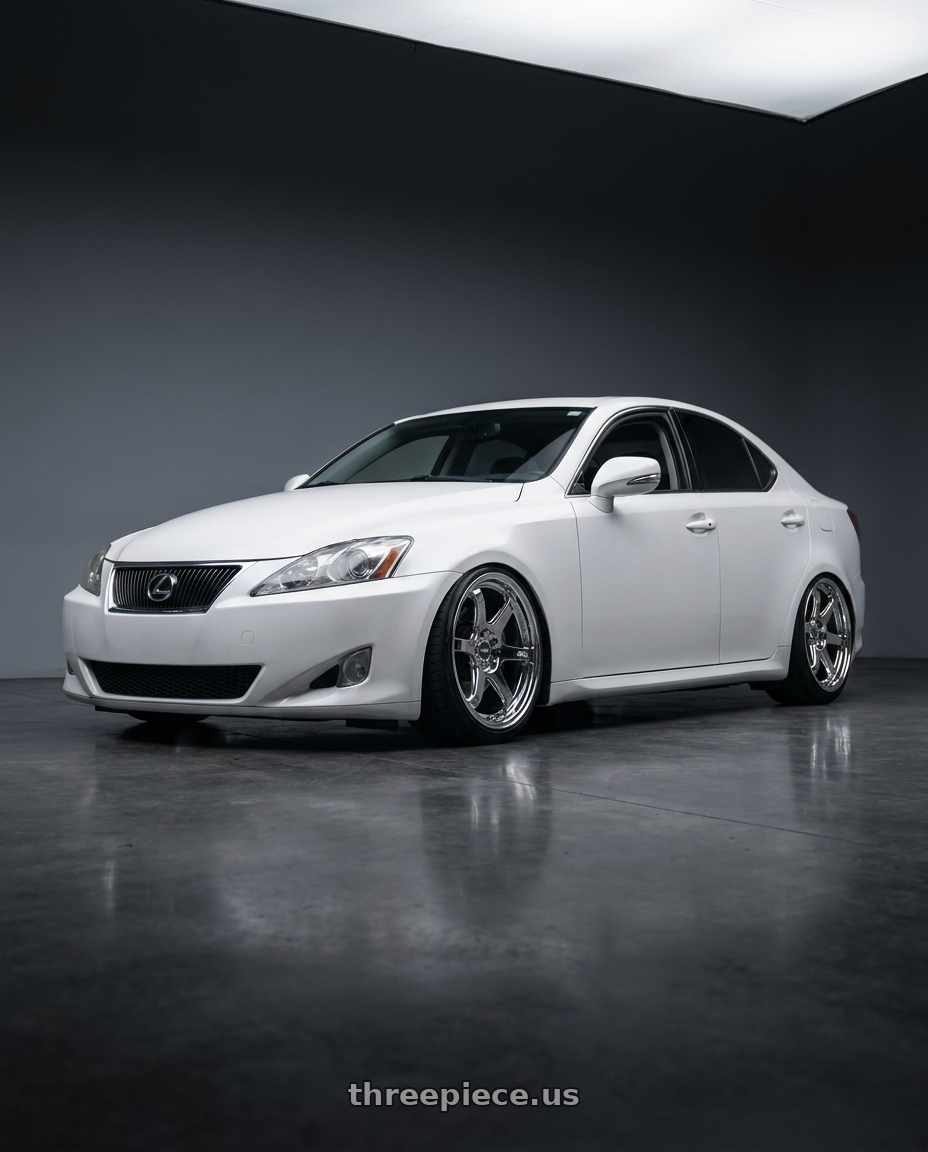 2010 Lexus is 250 with ESR Wheels APX6 5x114.3 18x9.5 +35 Vacuum Chrome wheels