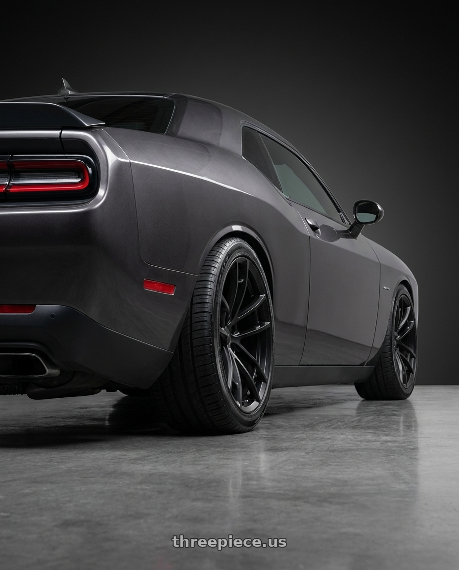 2021 Dodge Challenger SXT with MRR M392 5x115 20x11  +24 Matte Black fit Charger Challenger wheels rear three quarter view square tires