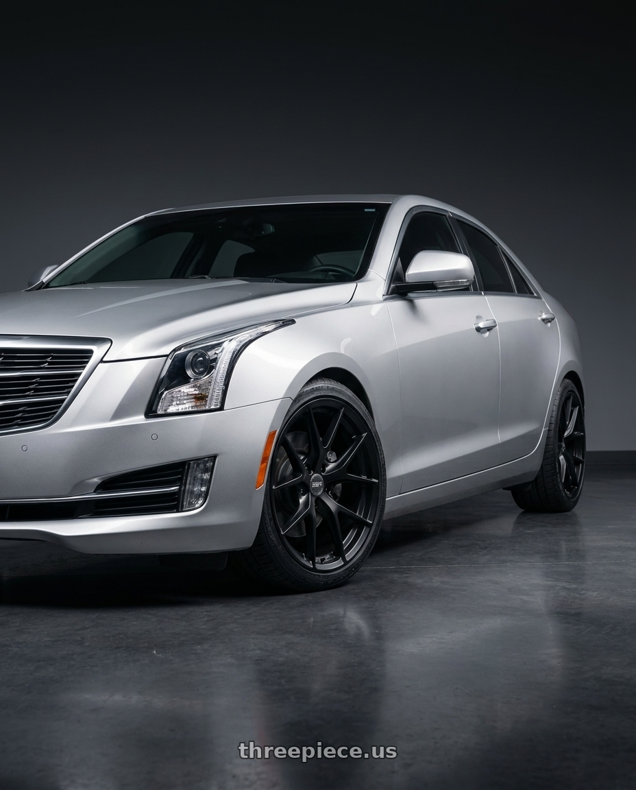 2015 Cadillac ATS with ESR Wheels FORGETECH SERIES RF2 5x110 19x8.5 +30 Matte Black wheels
