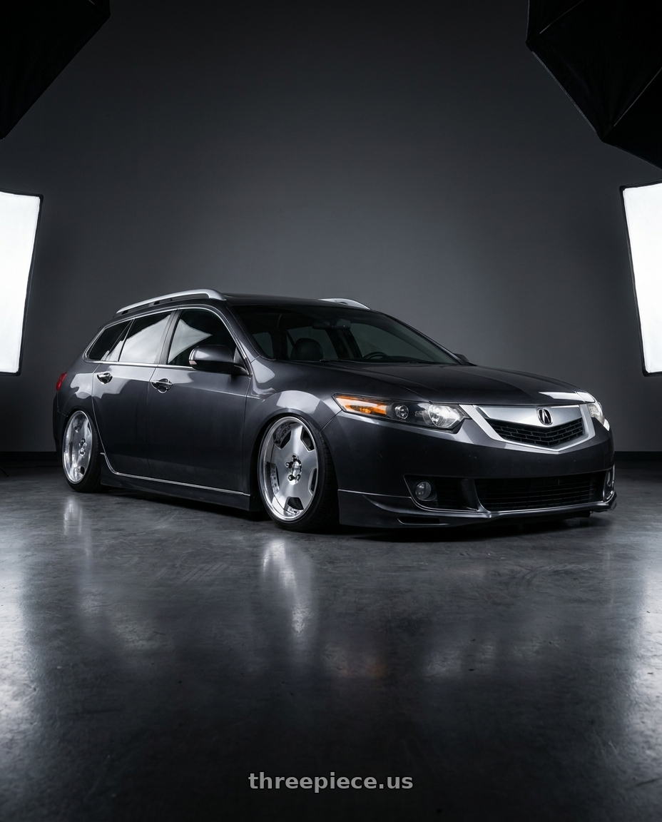 2011 acura tsx sportwagon with Work Lanvec Ld1 5x114.3 18x9.5+30 O Disk Machine Silver Polish wheels
