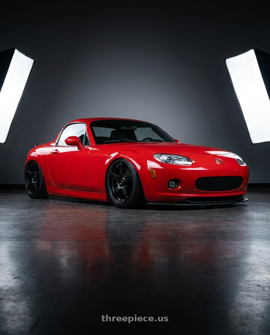 2012 Mazda MX-5 Miata NC with Ssr Gtv01 5x114.3 17x7+42  FLAT BLACK wheels