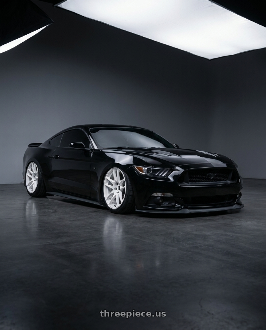 2017 Ford Mustang GT, BLACK with Work Emotion CR Kiwami wheels