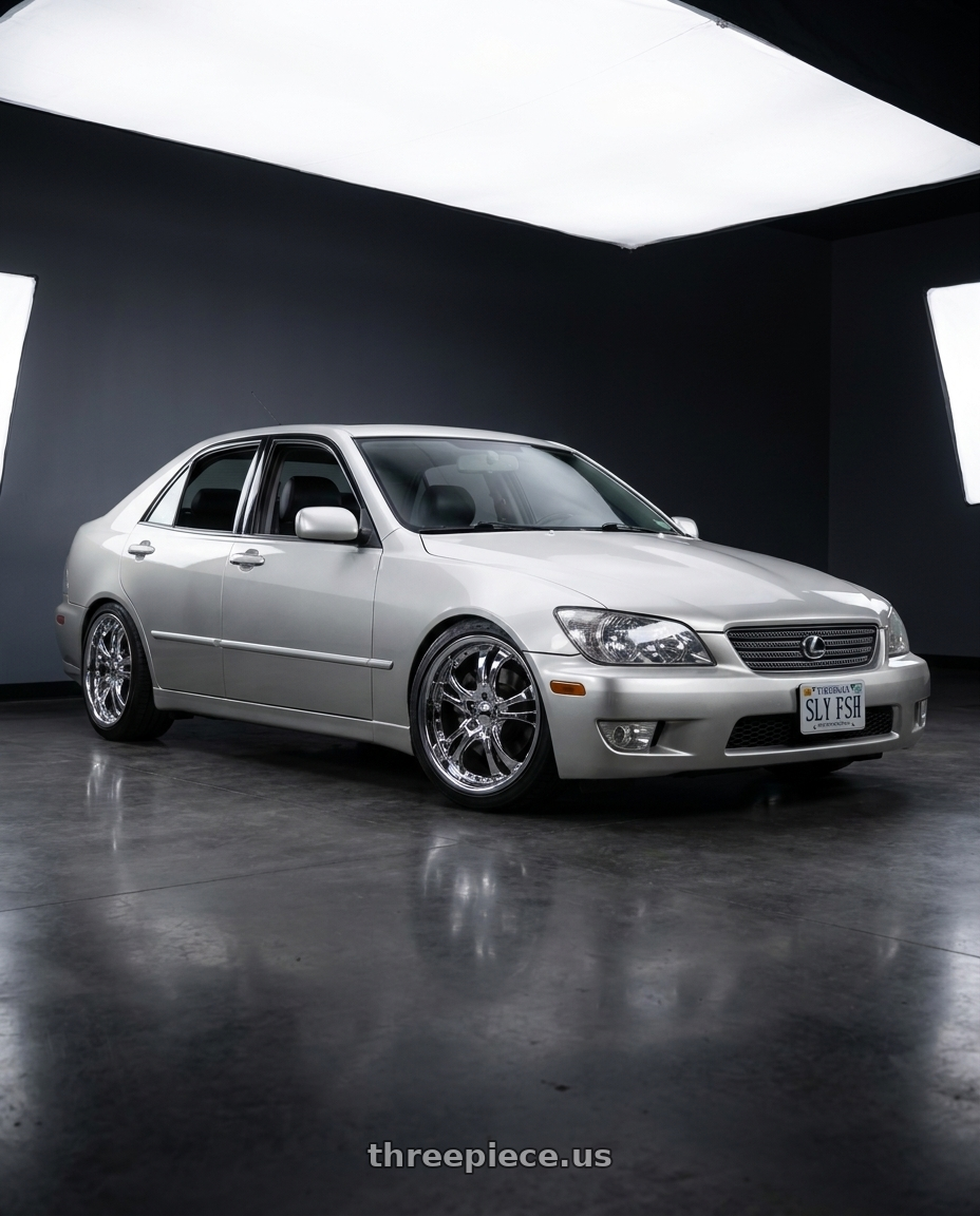 2001 Lexus is300 silver with American Racing AR683 CASINO 5X114.3 17X7.5 +45 CHROME wheels