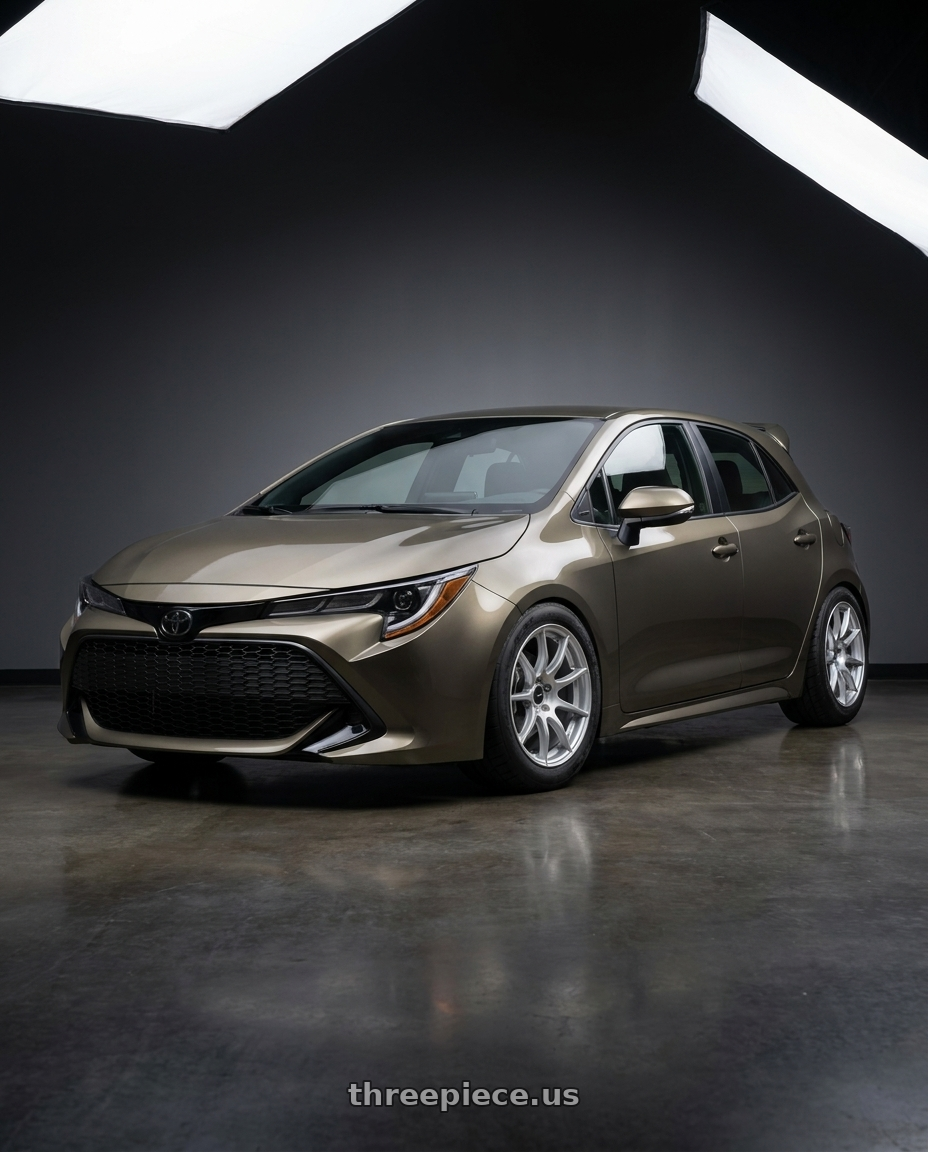 2019 Corolla hatch se oxidize bronze with spoiler with Enkei TS9 5x100 17x9+45 Silver Paint wheels