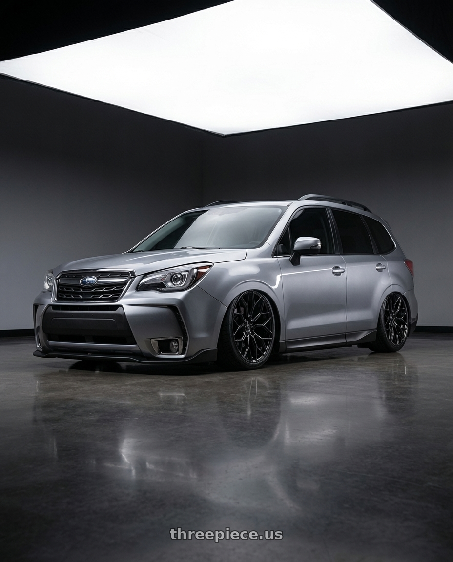 2017 subaru forester xt 2.0 touring metallic grey with DOLCE PERFORMANCE PISTA 5x120 20x10 +40 Gloss Black wheels