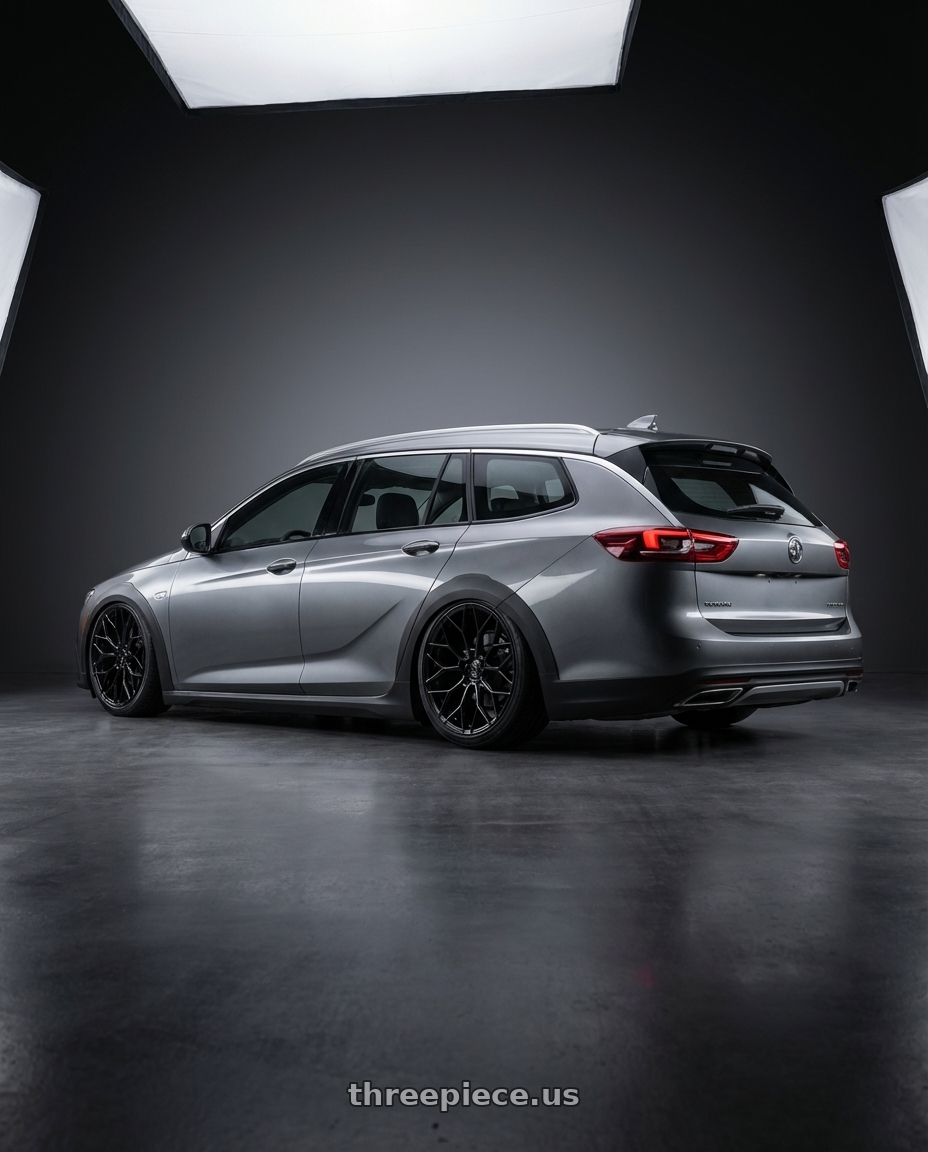 2017 subaru forester xt 2.0 touring metallic grey with DOLCE PERFORMANCE PISTA 5x120 20x10 +40 Gloss Black wheels rear three quarter view slight stretch tires