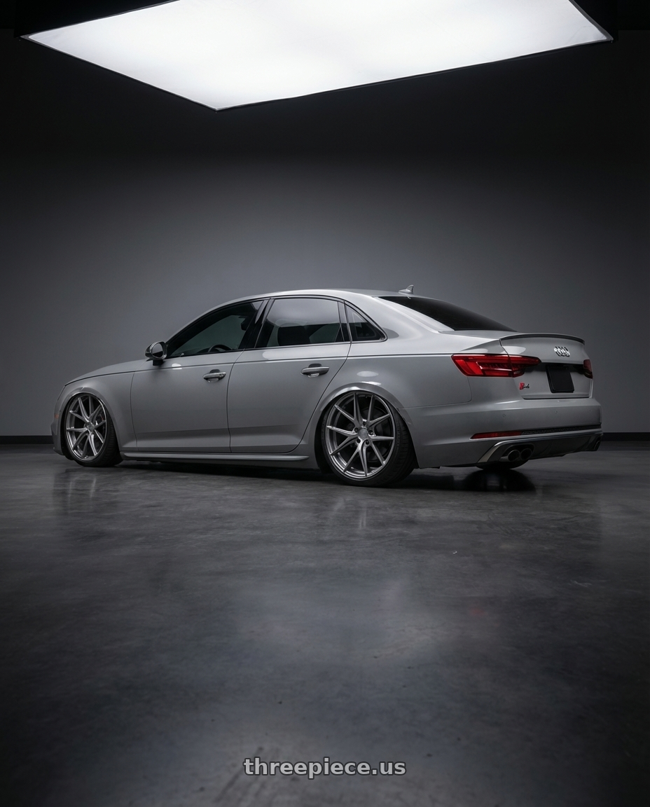 2023 Audi S4 B9 with Niche 1PC M116 MISANO 5X112 20X10 +40 MATTE GUN METAL wheels rear three quarter view slight stretch tires