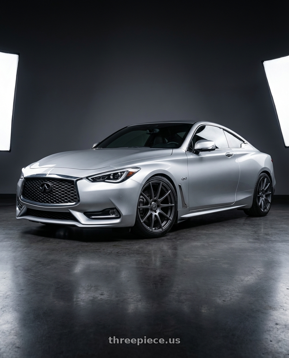 2020 Infiniti Q60 with Forgestar CF10 5x114.3 19x9 +35 Gloss Anthracite wheels
