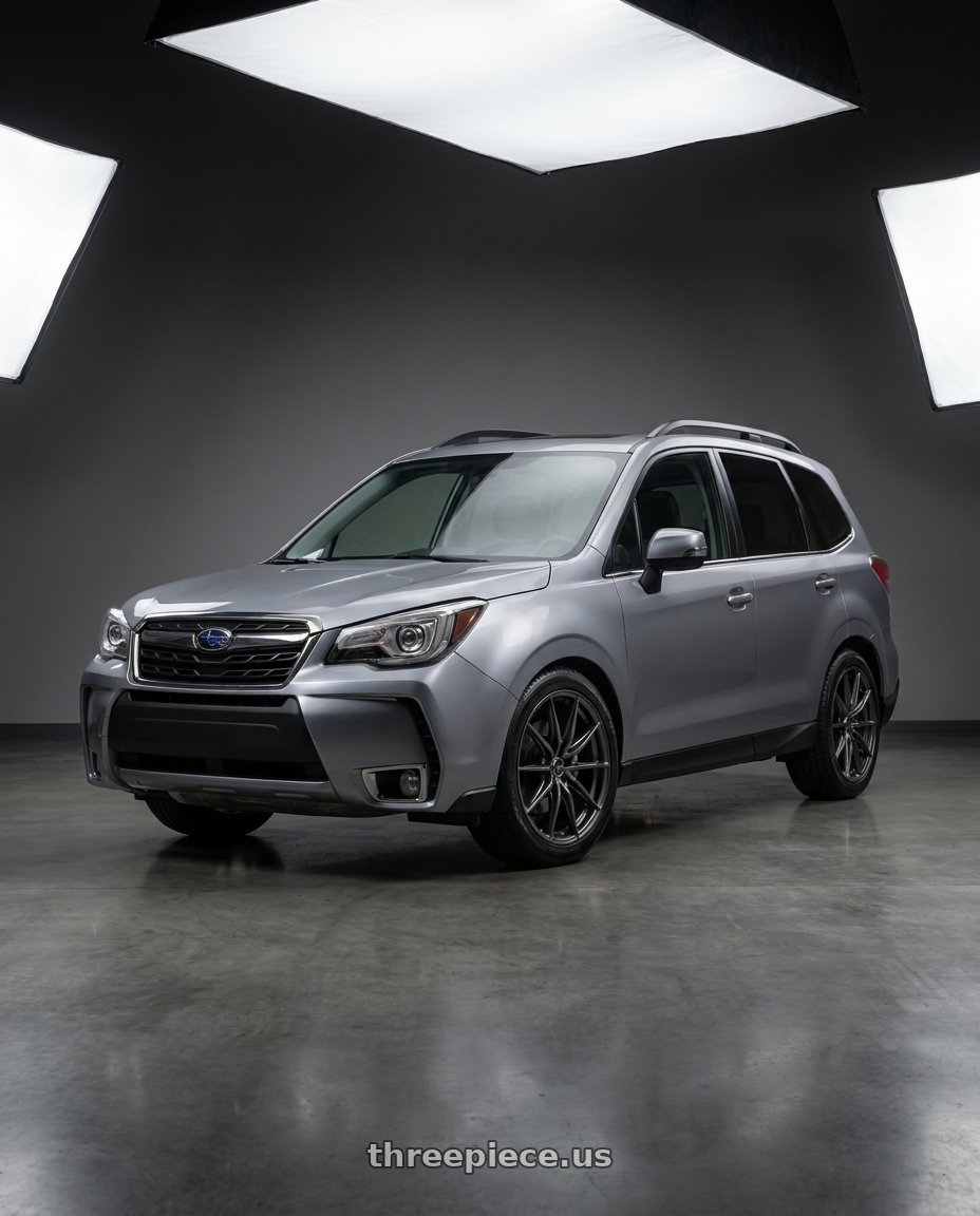 2017 Subaru Forester Xt 20 Touring Metallic Grey with Enkei DRACO 5x114.3 18x8.0+45 Anthracite wheels