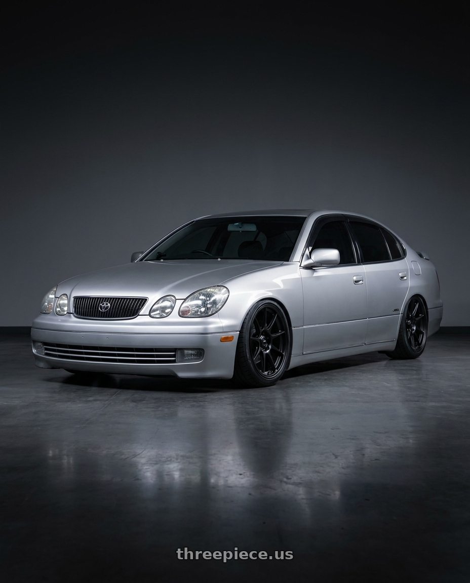 1998 Toyota Aristo with Konig Dekagram 5x114.3 19x9.5+25 Semi-Matte Black wheels