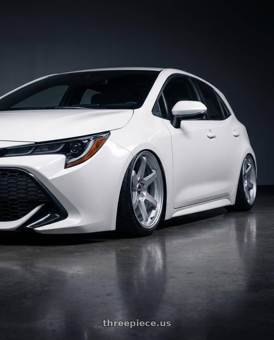 2023 Toyota Corolla Hatchback with ESR Wheels APEX SERIES AP6 5x114.3 18x10.5 +22 Hyper Silver wheels