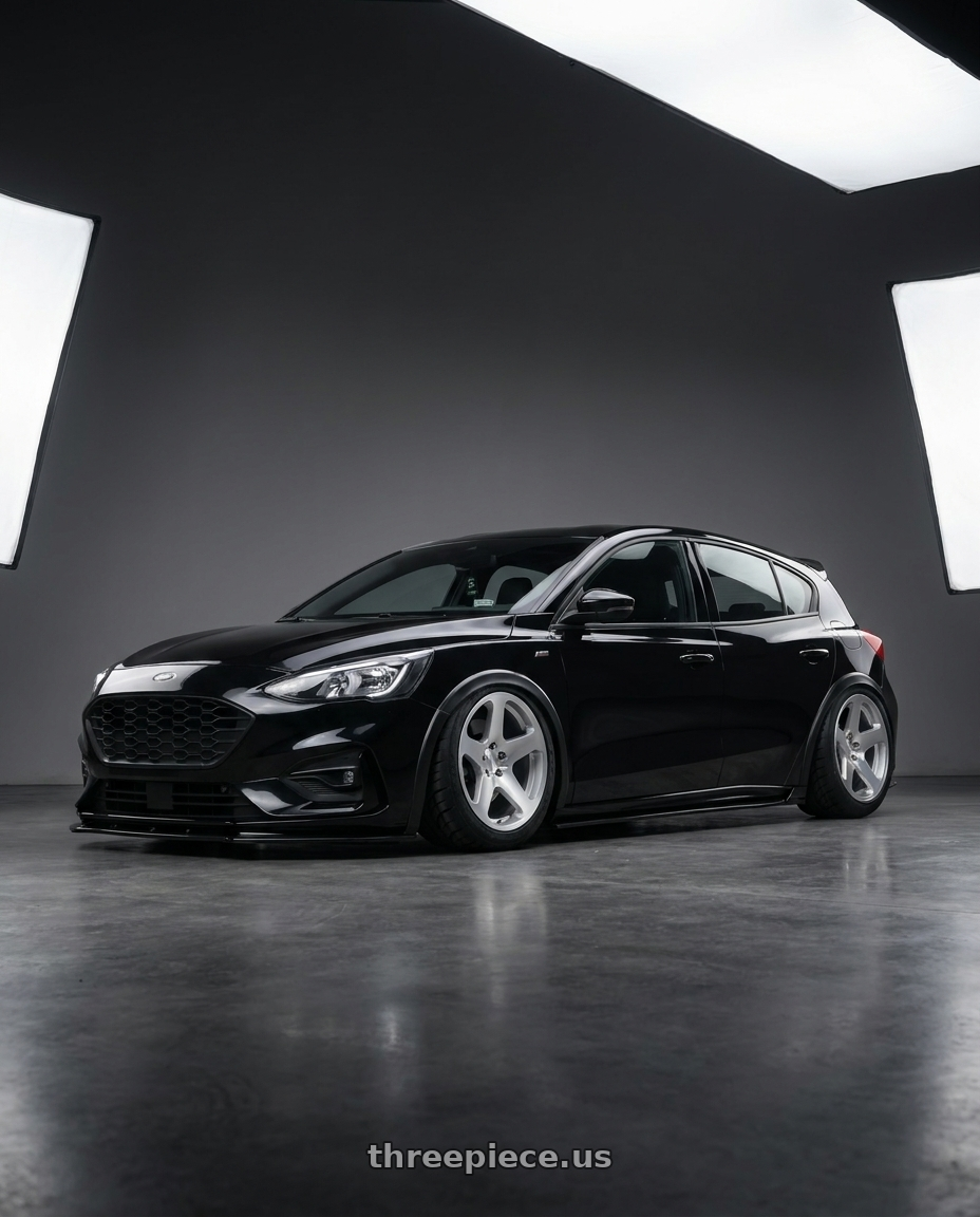 2023 FORD FOCUS with Rotiform RC200 NUE 5X120 20x8.5 +35 GLOSS SILVER W/ MACHINED FACE wheels